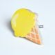 Handmade Pine Wood Yellow Ice Cream Knob for Kids